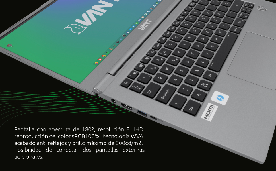 Pantalla con apertura de 180º