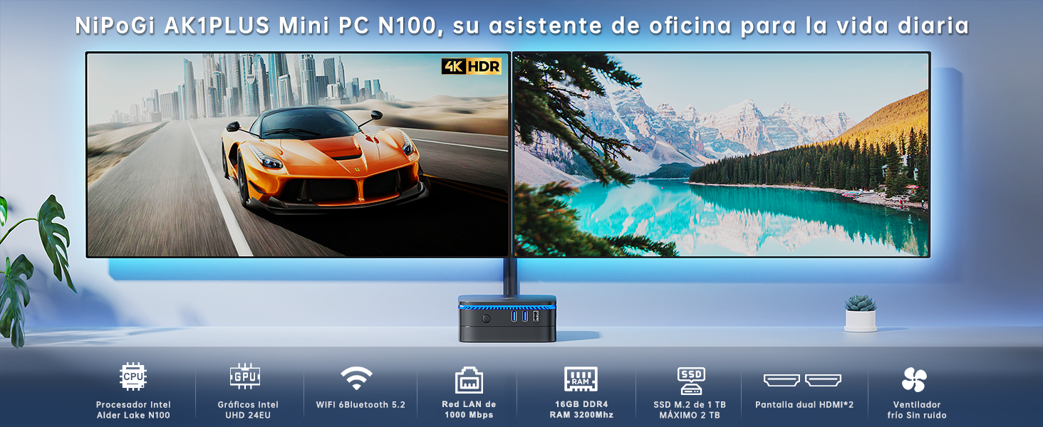 NiPoGi-AK1plus mini pc n100 16gb 1tb