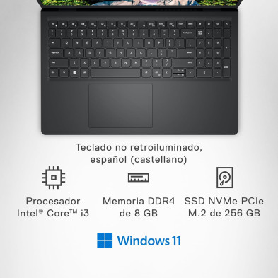 Dell Inspiron 3000 Series 3520 Computador portátil FHD de 15,6" (Intel Core i5-1235U, 16 RAM, 512 GB SSD, Intel Iris Xe