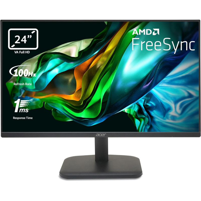 Acer EK241YHBIF - Monitor 24 " Full HD 100 Hz (60 cm, 1920x1080, 16:9, 250 Nits, Tiempo de Respuesta 1 ms VRB, AMD FreeSync,