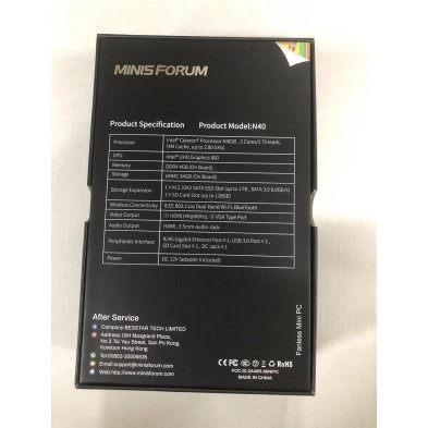 MINIS FORUM Mini PC Fanless 4GB DDR4/64GB eMMC Procesador Intel Celoren N4020 Mini computadora de Escritorio,Puerto HDMI y