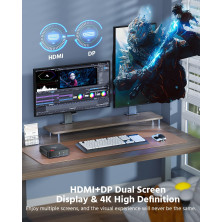 NiPoGi AM02PRO Mini PC, AMD Ryzen 7 5700U(hasta 4.3GHz, 8C/16T), 16GB RAM 512GB NVMe SSD Mini Ordenador de Sobremesa para