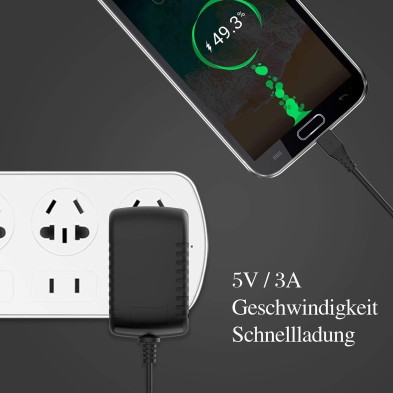 NEUE DAWN Micro USB 5V 3A 15W Cargador Adaptador para Raspberry Pi 3 Pi 2 Model B, Model B Plus, Banana Pi, Kindle, JBL Flip2/3,