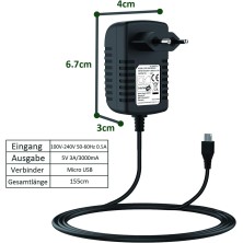 NEUE DAWN Micro USB 5V 3A 15W Cargador Adaptador para Raspberry Pi 3 Pi 2 Model B, Model B Plus, Banana Pi, Kindle, JBL Flip2/3,