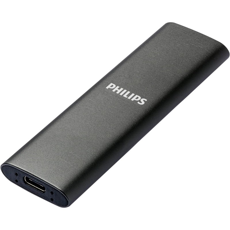 Philips Portable Externe SSD 500 GB, Delgado, SATA Speed ​​USB-C, USB, Lectura hasta 540 MB/s, Escritura hasta 520 MB/s,