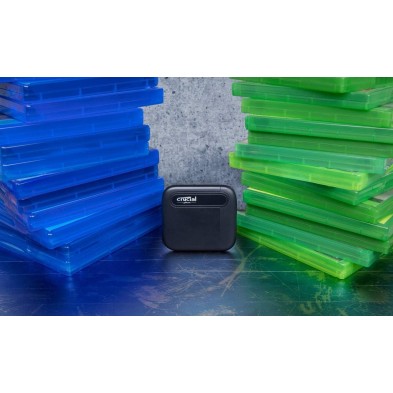Crucial X6 1TB SSD Portátil - Hasta 800MB/s - PC y Mac - Unidad de Estado Sólido Externa USB 3.2, USB-C - CT1000X6SSD9