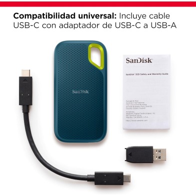SanDisk 2TB Portable SSD SSD externa USB 3.2 Gen 2 hasta 520 MB/s