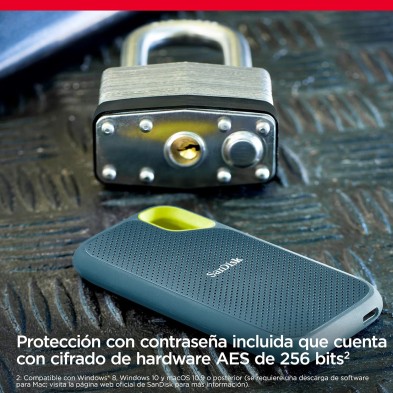 SanDisk 2TB Portable SSD SSD externa USB 3.2 Gen 2 hasta 520 MB/s