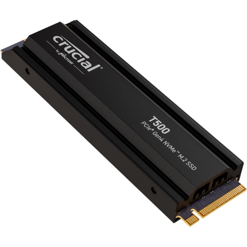 Crucial T500 SSD 1TB PCIe Gen4 NVMe M.2 SSD Interno Gaming, Hasta 7300MB/s, Compatible con Ordenador Portátil y de Sobremesa,