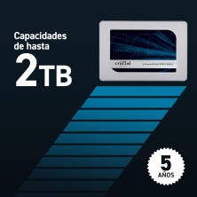 Crucial MX500 500GB 3D NAND SATA de 2,5 pulgadas SSD Interno - Hasta 560MB/s - CT500MX500SSD1
