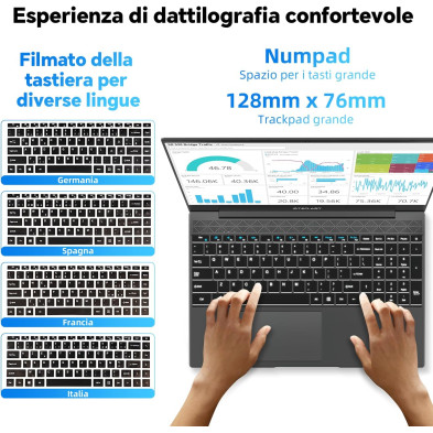 TECLAST F16plus 15,6" Ordenador Portatiles 12GB RAM 512GB SSD Celeron N4120,hasta 2.6 GHz,PC Portátil con WiFi de Doble