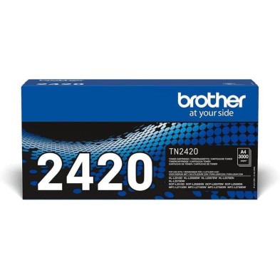 Brother TN2420 Tóner negro de larga duración para las impresoras: HLL2310D, HLL2350DW, HLL2370DN, HLL2375DW, DCPL2510D,