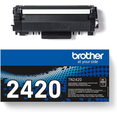 Brother TN2420 Tóner negro de larga duración para las impresoras: HLL2310D, HLL2350DW, HLL2370DN, HLL2375DW, DCPL2510D,