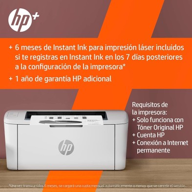 HP LaserJet M110w 7MD66F, Impresora Láser A4 Monocromo - Impresión Doble Cara Manual (20 ppm, Wi-Fi, Wi-Fi Direct, USB 2.0,