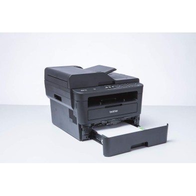 Brother MFCL2750DW, Impresora Multifunción Láser Monocromo con Fax Y Dúplex En Todas Las Funciones, USB, WiFi, Ethernet, Negro