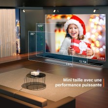 Mini Proyector Portatil con Tripode, 12000 Lumen Videoproyector Cine en Casa Full HD 1080P, VOPLLS Proyector para Zoom del 50%,