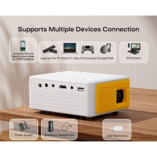 YOTON Mini Proyector Portátil - Soporta Full HD 1080P, Y3 Proyector Compatible con Móviles, Teléfonos, PC, PS5 y Xbox, Entradas