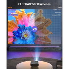 Proyector, ELEPHAS 2024 WiFi Mini proyector, 15000 Lux 1080P HD Proyector portátil compatible con iOS/Android/Tablet/HDMI/TV
