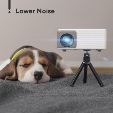 Proyector, AKIYO Mini Proyector Portátil WiFi Bluetooth con Tripode, Soporta 1080P Full HD Nativo 720P, Proyector Cine en Casa