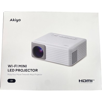 Proyector, AKIYO Mini Proyector Portátil WiFi Bluetooth con Tripode, Soporta 1080P Full HD Nativo 720P, Proyector Cine en Casa