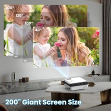 Proyector Bluetooth, 1080P Nativo 9500L Portátil 4K Soporte, [Pantalla Incluida] Mini Proyector Casa Cine para Smartphone/PC/TV