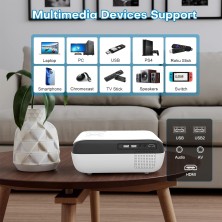 Proyector Bluetooth, 1080P Nativo 9500L Portátil 4K Soporte, [Pantalla Incluida] Mini Proyector Casa Cine para Smartphone/PC/TV