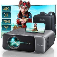 Auto Focus/KeystoneProyector WiFi Bluetooth 4K Soporte, 20000 Lúmenes YABER Proyector WiFi 6 Full HD 1080P Nativo Proyector