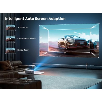 Auto Focus/KeystoneProyector WiFi Bluetooth 4K Soporte, 20000 Lúmenes YABER Proyector WiFi 6 Full HD 1080P Nativo Proyector