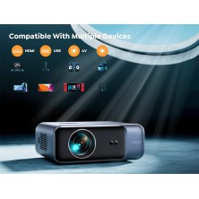 Auto Focus/KeystoneProyector WiFi Bluetooth 4K Soporte, 20000 Lúmenes YABER Proyector WiFi 6 Full HD 1080P Nativo Proyector