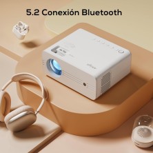 Proyector Portátil 5G WiFi Bluetooth con Tripode, 13000 Lumens Proyector 4K Compatible Full HD 1080P Nativo, AKIYO O7 Proyector