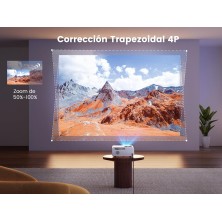 Android TV & Enfoque EléctricoProyector WiFi Bluetooth 4K Soporte, 18000 Lúmenes WiMiUS Proyector WiFi Full HD 1080P Auto