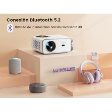 Android TV & Enfoque EléctricoProyector WiFi Bluetooth 4K Soporte, 18000 Lúmenes WiMiUS Proyector WiFi Full HD 1080P Auto