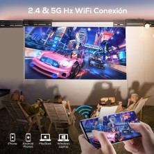 Proyector WiFi Bluetooth 5G con Estuche, 10000 Lumens Full HD 1080P Nativo 4K Compatible, iZEEKER Proyector Portátil Cine en