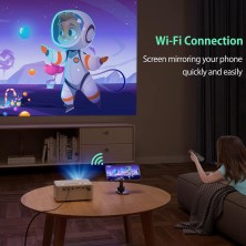 YOTON Mini Proyector Portátil WiFi Bluetooth - Nativo 720P Proyector Soporta Conexión con Móviles, Tablets, Fire Stick, iOS y