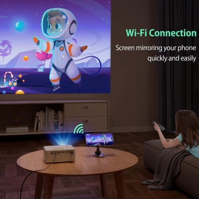 YOTON Mini Proyector Portátil WiFi Bluetooth - Nativo 720P Proyector Soporta Conexión con Móviles, Tablets, Fire Stick, iOS y