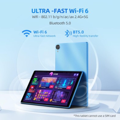 TECLAST Tablet 10 Pulgadas P25T Android 12, 8GB RAM+64GB ROM (1TB TF), 5G+2.4G WiFi, Quad-Core 1.8GHz, 5000mAh/TF/BT5.0/FHD