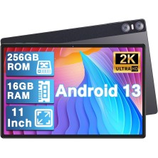YESTEL Tablet 11 Pulgadas Android 13 con 16GB RAM 256GB ROM (1TB TF), 2K 2000 x 1200 IPS, 4 Altavoces, 3 Cámaras, GPS, Carga