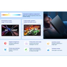 YESTEL Tablet 11 Pulgadas Android 13 con 16GB RAM 256GB ROM (1TB TF), 2K 2000 x 1200 IPS, 4 Altavoces, 3 Cámaras, GPS, Carga