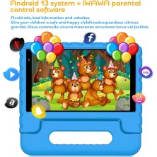 Tablet Para Niños 8 Pulgadas con Wi-Fi 6, Android 13, 7GB RAM + 64GB ROM (1TB TF), GPS, 1280*800 HD Tablet Niños con BT5.0,