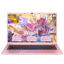 Ordenador Portátil 14 Pulgadas Win11 Celeron N5095 Upto 2,9 GHz LPDDR4 Portatiles 8GB RAM 256GB SSD TF 1TB 5G WiFi 1920*1080 FHD