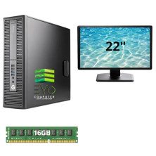 HP – 800 G2 Sobremesa | 16 GB RAM | 480 GB SSD | Monitor Incluido | Intel Core i5 6ª Gen | Equipo Potente para Oficina y Trabajo