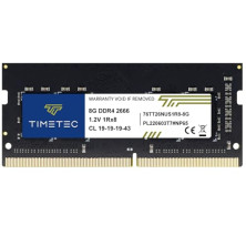 Timetec 8GB DDR4 2666MHz (DDR4-2666) PC4-21300 ((PC4-2666V) Non-ECC Unbuffered 1.2V CL19 1Rx8 Single Rank 260 Pin SODIMM Laptop 
