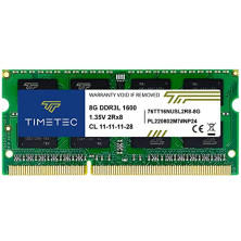 Timetec 8GB DDR3L 1600MHz PC3L-12800 No ECC Sin búfer 1.35V/1.5V CL11 2Rx8 Dual Rank 204 Pin SODIMM Notebook PC Memoria RAM módu