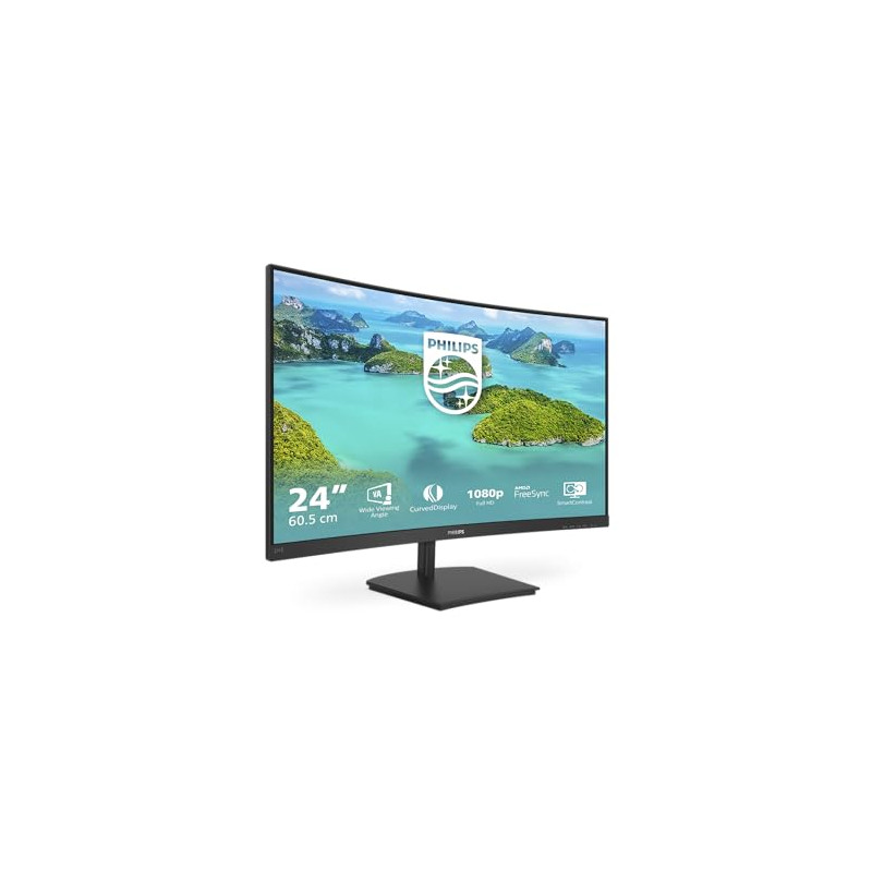 Philips Monitors 241E1SCA/00-24"" Curved 1500R, FHD, 75Hz, VA, FreeSync (1920x1080, 250cd/m, D-Sub, HDMI)"