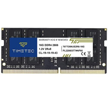 Timetec 16GB DDR4 2666MHz (DDR4-2666) PC4-21300 (PC4-2666V) No ECC Sin búfer 1.2V CL19 2Rx8 Dual Rank 260 Pin SODIMM Laptop Note