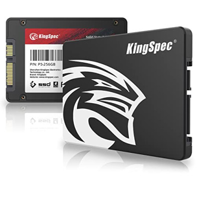 Kingspec 256GB 2,5 "SATA SSD, SATA III 6Gb / s Unidad Interna de Estado sólido - Memoria Flash 3D NAND, para escritorios/computa