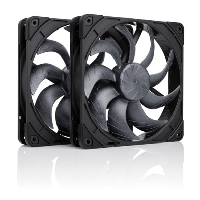 Noctua NF-A14x25 G2 PWM Sx2-PP, Set de Dos Ventiladores para Aplicaciones de Entrada/Salida que Funcionan Simultáneamente (Negro