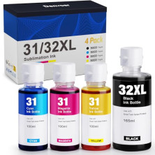 Denvoer 31 32XL Tinta Compatible con Tinta HP 31 32XL y HP Smart Tank 5105 Tinta para HP Smart Tank 5106 7005 7605 7306 7606 y H