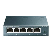 TP-Link TL-SG105 - Switch gigabit 5 Puertos 10/100/1000 Switch ethernet, Indicador del Estado, Acero Inoxidable con Super disipa