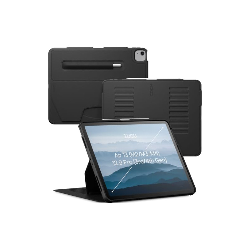 ZUGU CASE Funda Protector para iPad Air 13 (M4 2026/M3 2025/M2 2024) y Pro 12,9 (3.ª/4.ª Gen.), con 10 Ángulos de Visión Ajustab